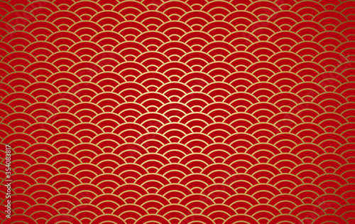 Vector stock Abstract Chinese traditional oriental ornament gold and red clouds new year background with beautiful gold asian style pattern seamless.