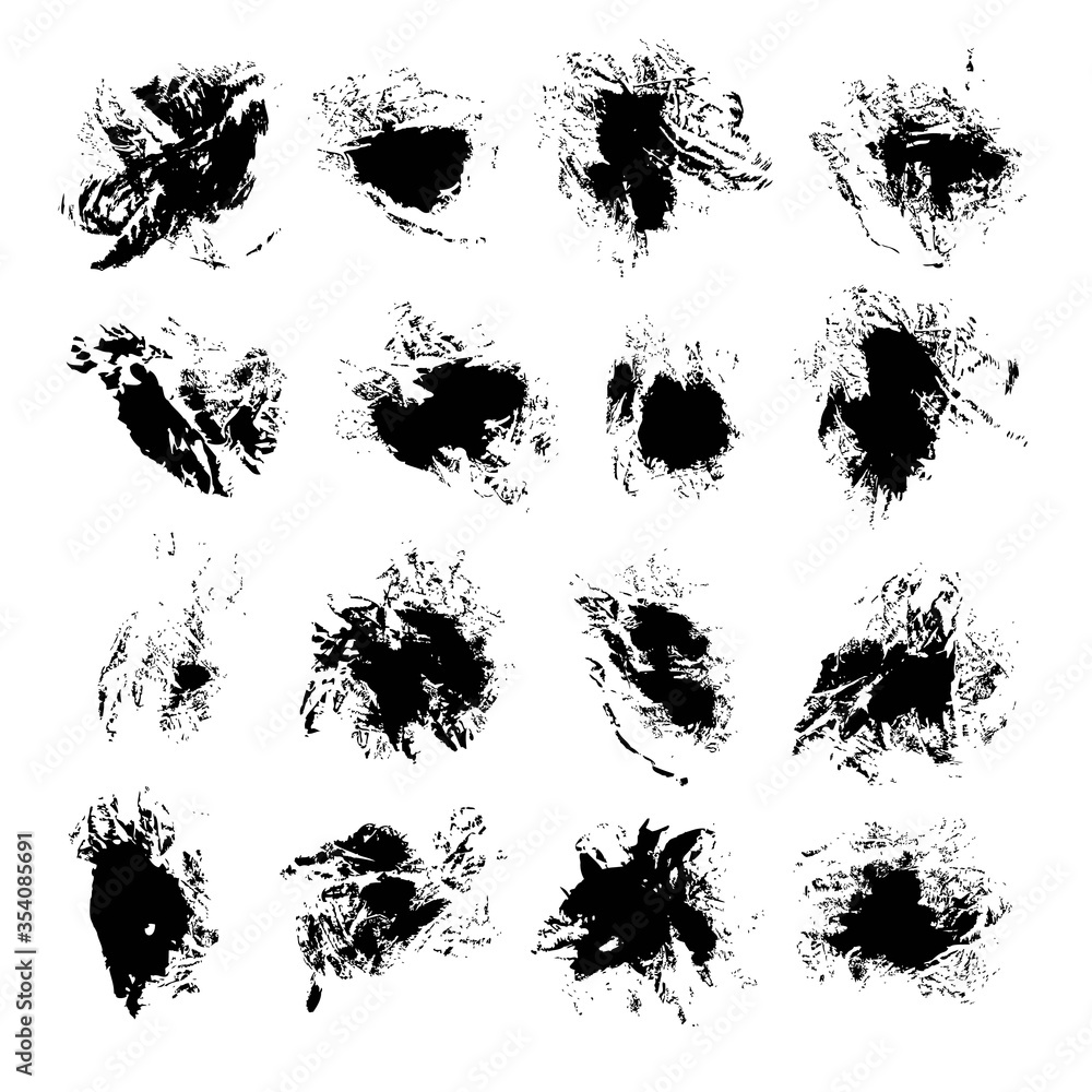 Abstract black vector spots of ink on white background 2 Abstract black vector spots of ink on white background 2