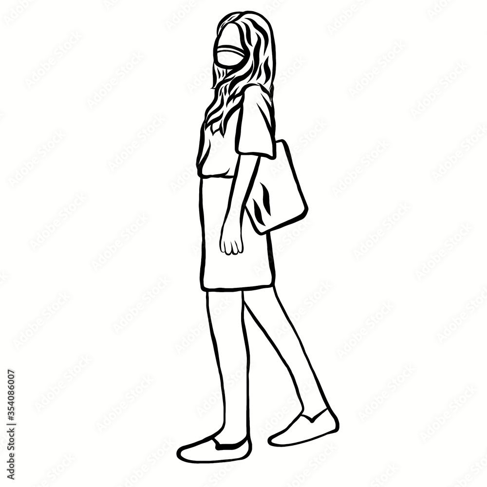 Group of people carrying cotton bag,wearing hygiene face mask or fabric mask,prevent Corona epidemic,pm2.5,pollution,virus.Reduce the use of plastic bags New normal.Creative with illustration progress Group of people carrying cotton bag,wearing hygiene face mask or fabric mask,prevent Corona epidemic,pm2.5,pollution,virus.Reduce the use of plastic bags New normal.Creative with illustration progress