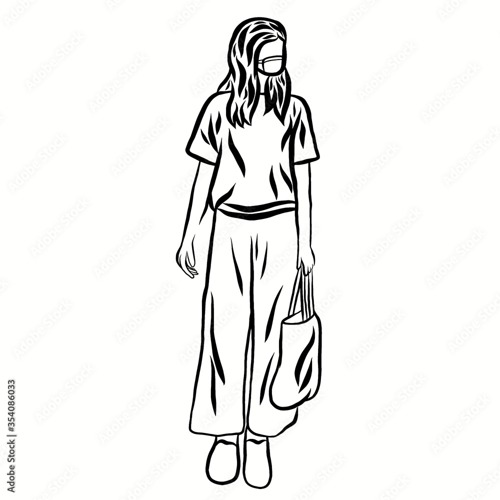 Group of people carrying cotton bag,wearing hygiene face mask or fabric mask,prevent Corona epidemic,pm2.5,pollution,virus.Reduce the use of plastic bags New normal.Creative with illustration progress Group of people carrying cotton bag,wearing hygiene face mask or fabric mask,prevent Corona epidemic,pm2.5,pollution,virus.Reduce the use of plastic bags New normal.Creative with illustration progress
