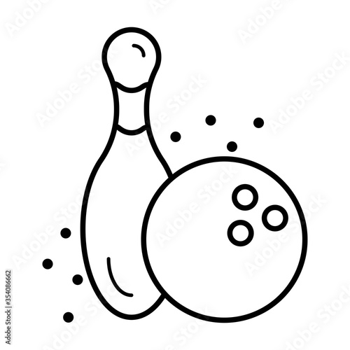 Bouling balls line icon vector photo