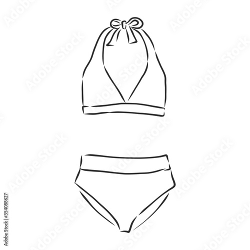 beautiful woman bodies in bikini vector illustration . swimsuit, vector sketch illustration
