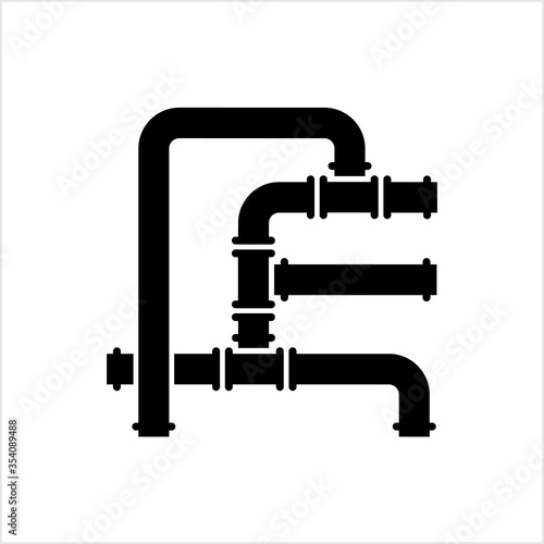 Pipe Icon, Pipe Fitting Icon, Water, Gas, Oil Pipeline, Plumbing Work