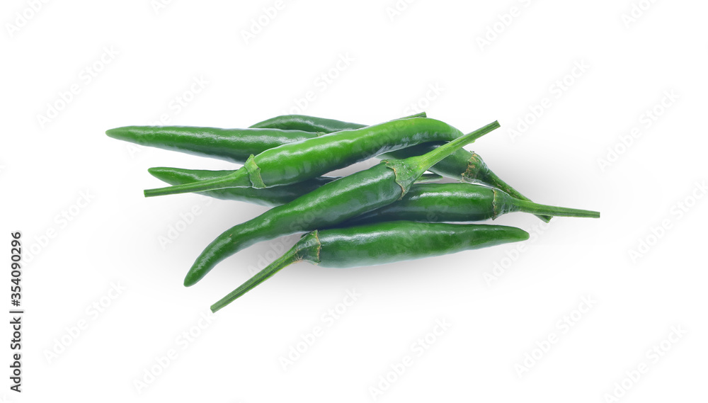 Fresh Green chili pepper isolated on white background Fresh Green chili pepper isolated on white background