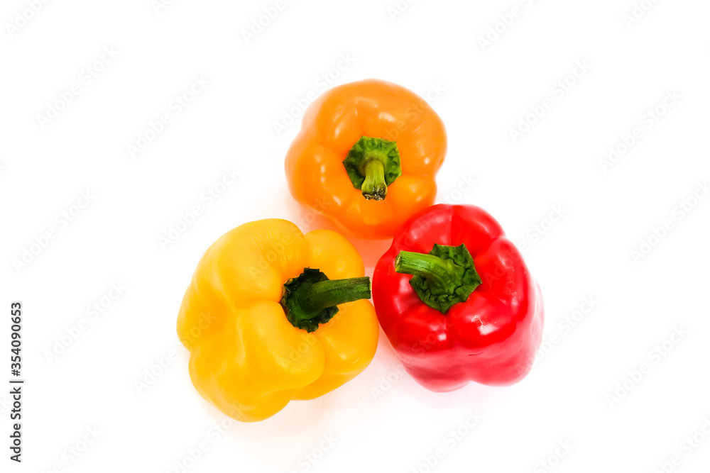 Variety of colorful red, green, yellow paprika bell peppers, Healthy eating food Variety of colorful red, green, yellow paprika bell peppers, Healthy eating food