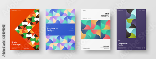 Wallpaper Mural Company identity brochure template collection. Business presentation vector A4 vertical orientation front page mock up set. Corporate report cover abstract geometric illustration design layout bundle. Torontodigital.ca