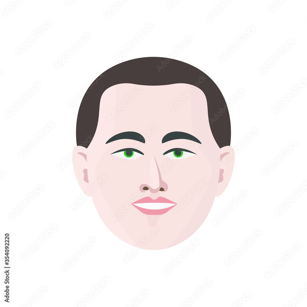 Europe man face in modern flat style vector, simple people concept on white background for your design work, presentation, website or others. Europe man face in modern flat style vector, simple people concept on white background for your design work, presentation, website or others.