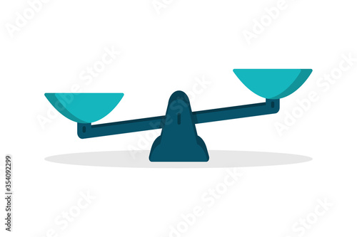 Flat style scales. Libra. Weight icon. Vector