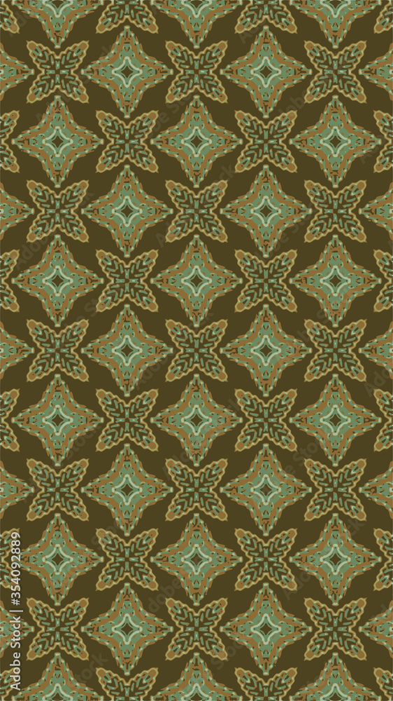 Ornate geometric pattern and abstract colored background