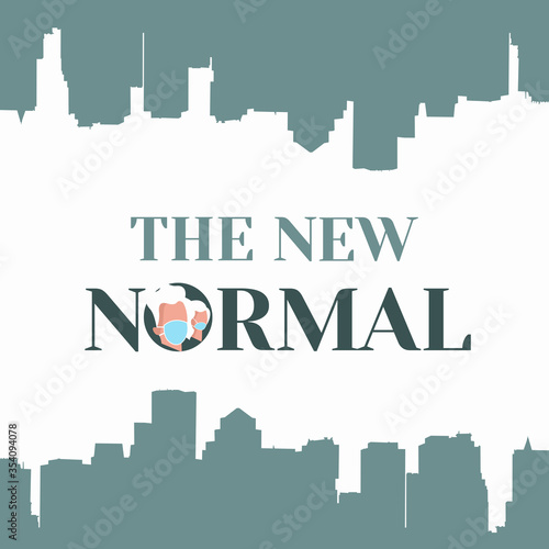 new normal concept,  people wearing mask, After Outbreak . After the Coronavirus or Covid-19 causing the way of life of humans to change to new normal
