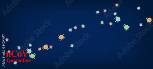 nCoV Quarantine Vector Banner. Virus Protection Flat Corona Web Page. 