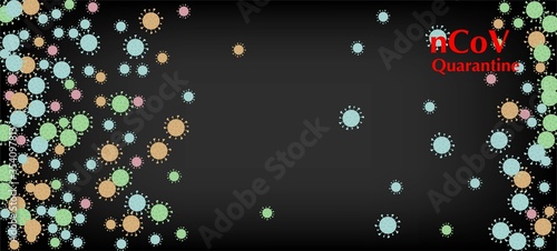 nCoV Quarantine Vector Banner. Virus Protection Flat Corona Web Page. 