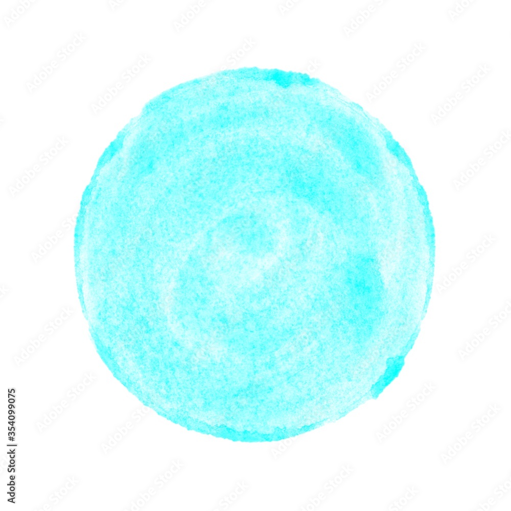 Gemalter Wasserfarbe Kreis in hellblau Gemalter Wasserfarbe Kreis in hellblau