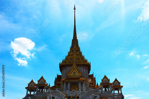 A beautiful big pagoda in a Thai temple © Wootipong
