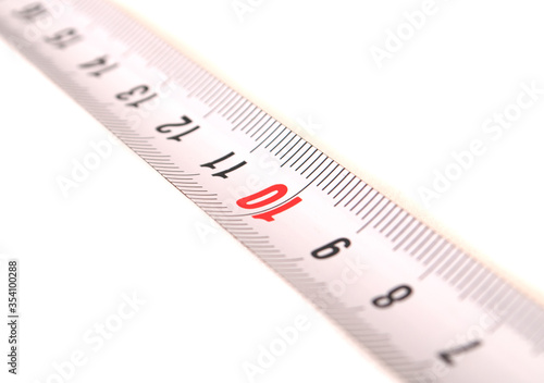 Obraz na płótnie fragment of measuring tape on a white background w salonie