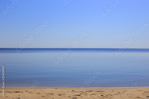 Beach and sea water with blue sky