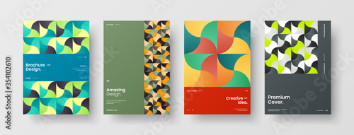 Wallpaper Mural Company identity brochure template collection. Business presentation vector A4 vertical orientation front page mock up set. Corporate report cover abstract geometric illustration design layout bundle. Torontodigital.ca