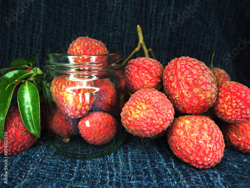 Bilde på lerret Fresh lychee Thai fruit and grest tast sweet and sour
