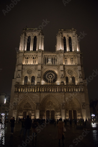 Night View of Notre Dame de Paris, France