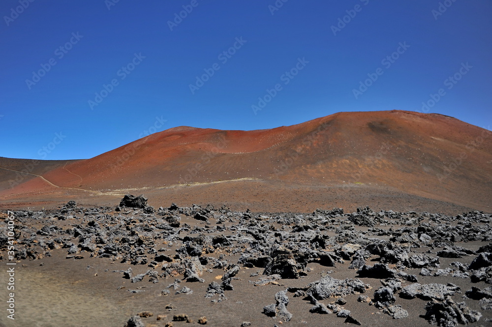 Volcanoes of the Hawaiian island of Maui. Haleakala National Park. Volcanoes of the Hawaiian island of Maui. Haleakala National Park.