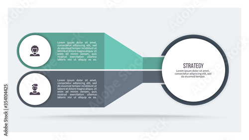 Business infographic. Organization chart with 2 options. Vector template.