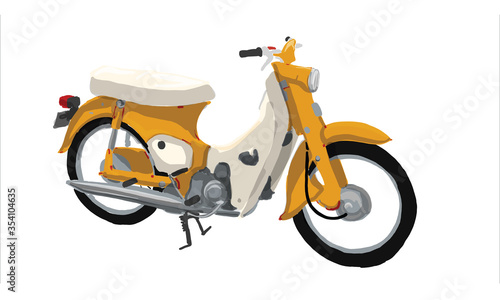 Motocycle and vehicle, vintage scooter, vector