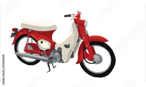 Motocycle and vehicle, vintage scooter, vector