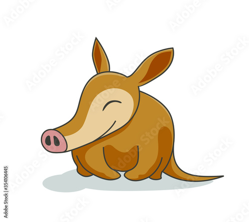 Aardvark  Cartoon Animal Isolated Ground Pig Africa © Eriek
