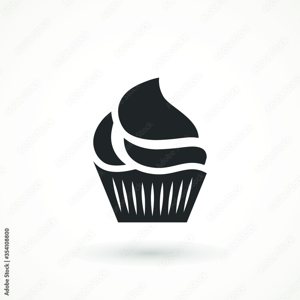vanilla cream cupcake muffin icon illustration confectionery bakery pastry icon sign logo on isolated background Sweet food symbol vanilla cream cupcake muffin icon illustration confectionery bakery pastry icon sign logo on isolated background Sweet food symbol