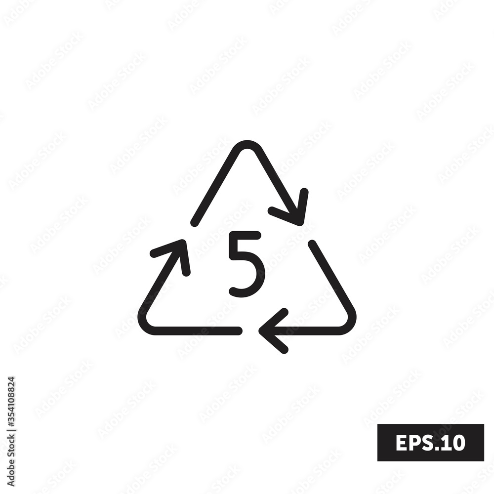 Recycle PP icon, Recycle PP sign/symbol vector Recycle PP icon, Recycle PP sign/symbol vector