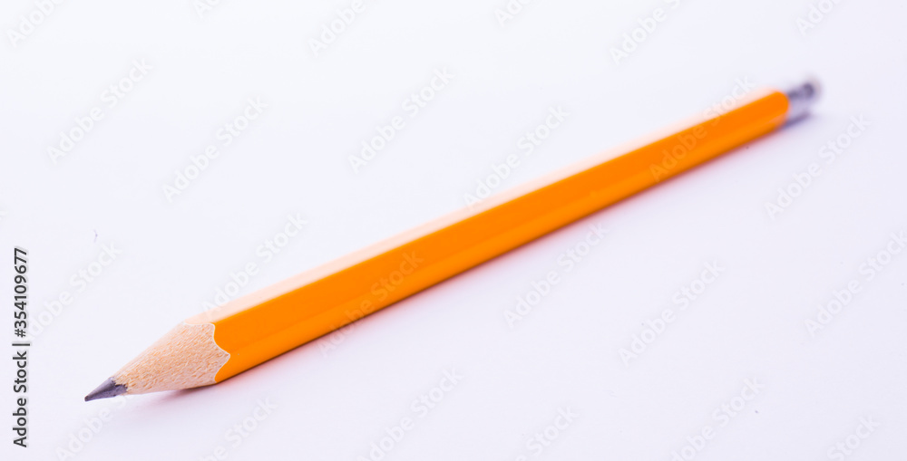 Closeup view of pencil isolated on white background. Closeup view of pencil isolated on white background.