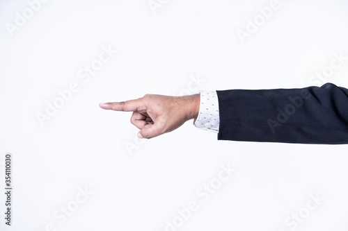 Closed up shot of a man's hand doing hand gesture
