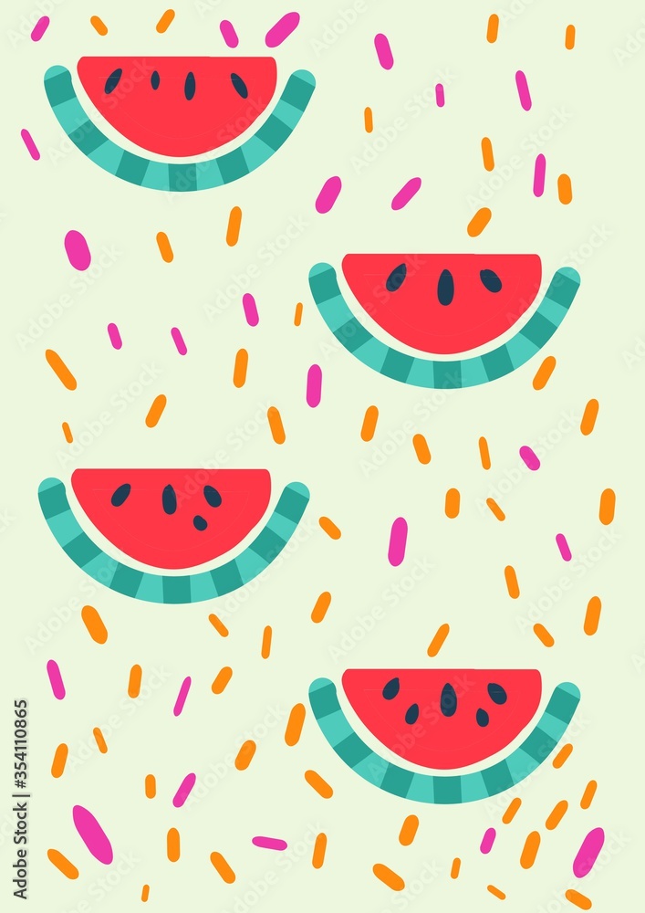 Cute fun pattern with watermelon slices. Cute fun pattern with watermelon slices.