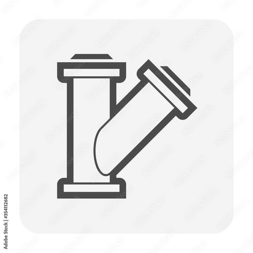 Pipe vector icon. Made from steel or metal connection by flange fitting fixing by screw and bolt. Part for pipeline construction to transport oil and gas in industry, water in plumbing and irrigation. Pipe vector icon. Made from steel or metal connection by flange fitting fixing by screw and bolt. Part for pipeline construction to transport oil and gas in industry, water in plumbing and irrigation.