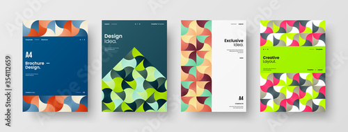 Wallpaper Mural Company identity brochure template collection. Business presentation vector A4 vertical orientation front page mock up set. Corporate report cover abstract geometric illustration design layout bundle. Torontodigital.ca