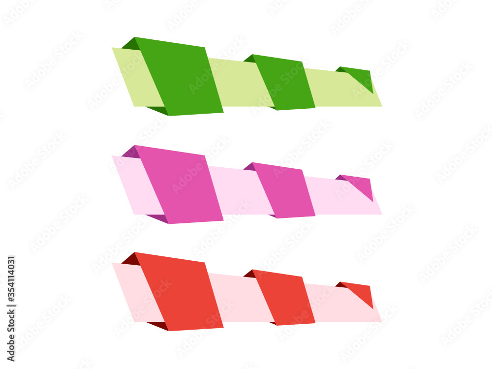 Label or text bar for presentation 3 Green, Pink, Orange.