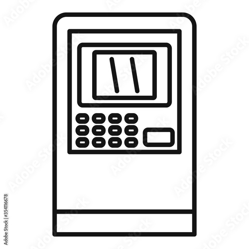 Customer atm icon. Outline customer atm vector icon for web design isolated on white background