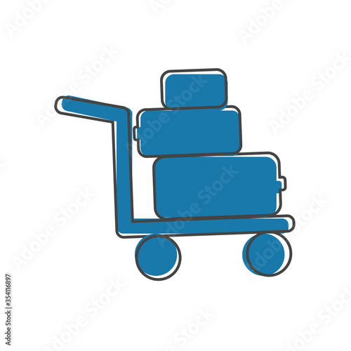 Vector icon shows the presence of porters cartoon style on white isolated background.