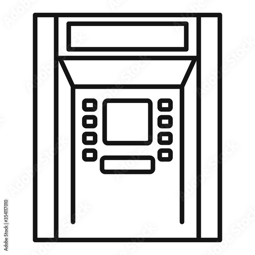 Atm payment icon. Outline atm payment vector icon for web design isolated on white background