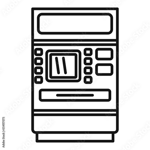 Cash atm receipt icon. Outline cash atm receipt vector icon for web design isolated on white background