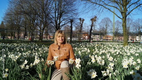 girl in the flowers field