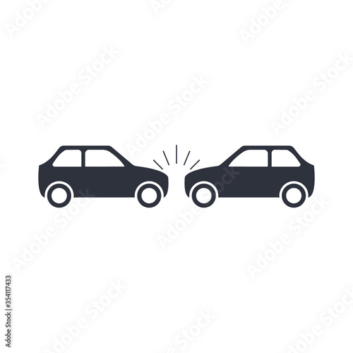 Fototapeta Naklejka Na Ścianę i Meble -  car collision. crash icon. vector flat symbol