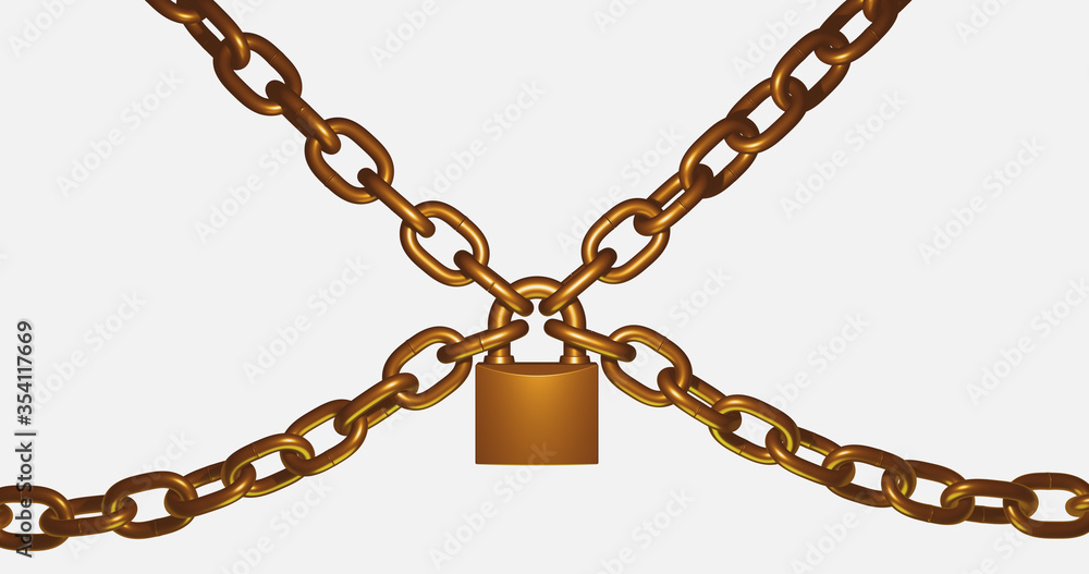 Chain with padlock. 3d rendering Chain with padlock. 3d rendering