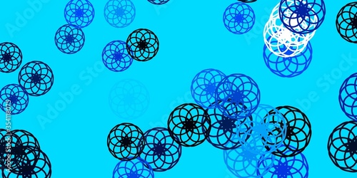 Light BLUE vector template with circles.