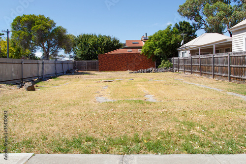 Large garden area to be sold on as a building plot. Vacant land available for building is very expensive in the Melbourne suburbs.