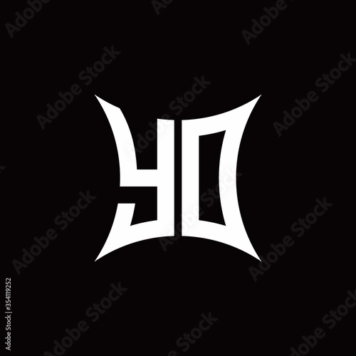 YO monogram logo with sharped shape design template