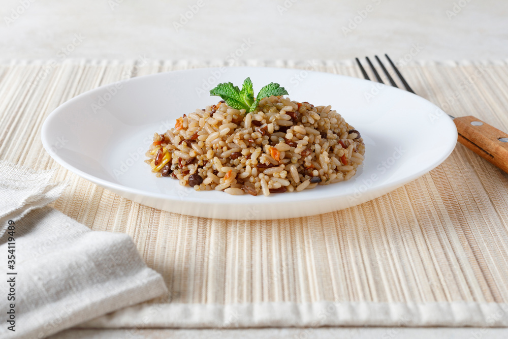 Vegetarian quinoa, rice, lentils and corn salad Vegetarian quinoa, rice, lentils and corn salad