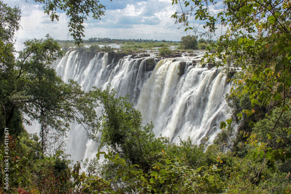 The Mosi o Tunya falls also known as Victoria falls