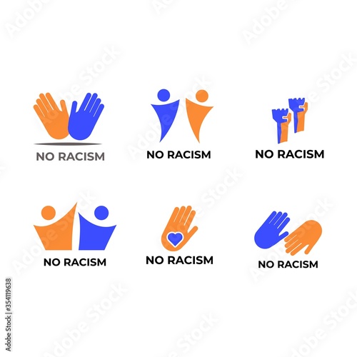 No Racism Logo, Community, Union, Protest Logo Bundle Set