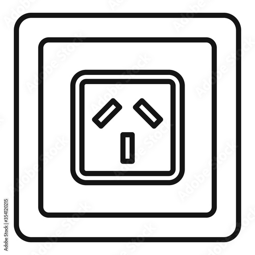 Type i power socket icon. Outline type i power socket vector icon for web design isolated on white background